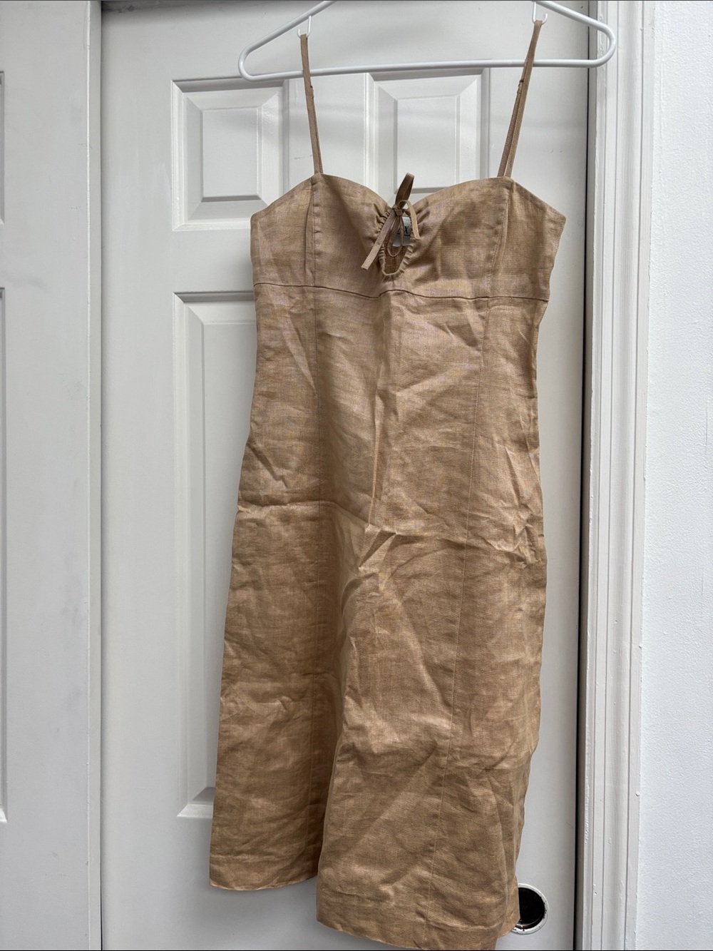 A|X iridescent linen fitted dress
